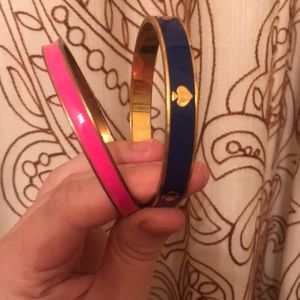 Kate Spade bangles. Pink and blue.
